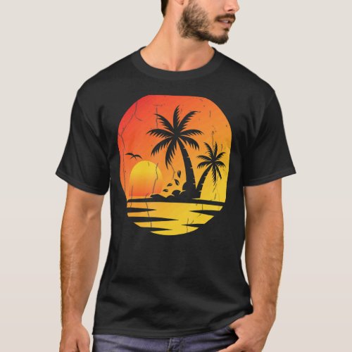 Beach Sunset  Summer Holidays Sea  Graphic T_Shirt