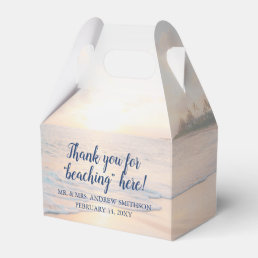 Beach Sunset Sunrise Thank you Personalized  Favor Boxes