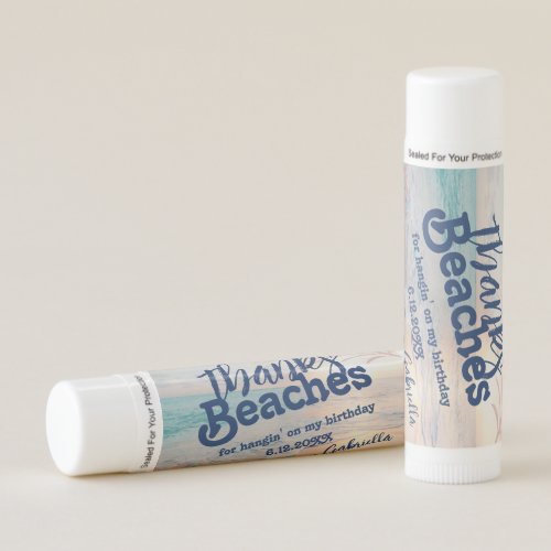 Beach Sunset Thanks Beaches Birthday Favor Lip Balm