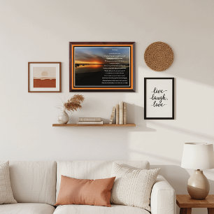 Beach sunset The new day Poster Award Plaque