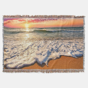 Beach Sunset Throw Blanket