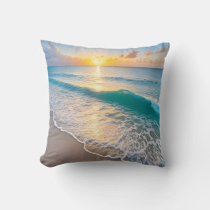 Beach Sunset Throw Pillow