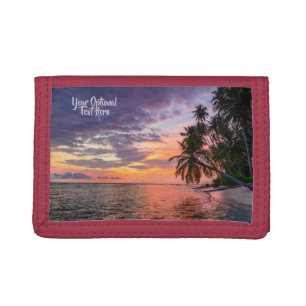 Beach Sunset Tri-fold Wallet