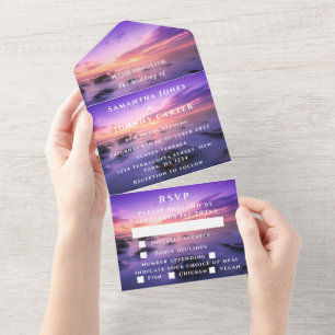 Beach Sunset Tropical Destination Hawaii Summer All In One Invitation