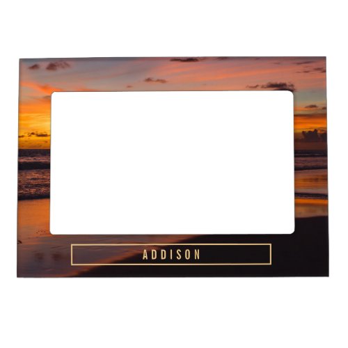 Beach Sunset Tropical Oasis  Magnetic Frame