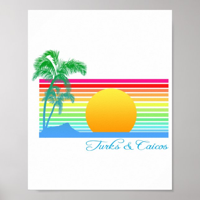 Beach Sunset Turks Caicos Poster (Front)