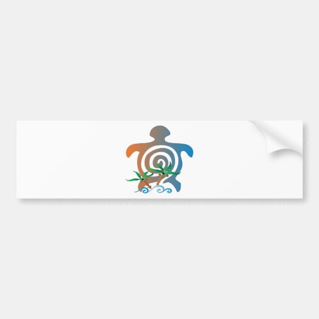 Beach-sunset-turtle Bumper Sticker (Front)