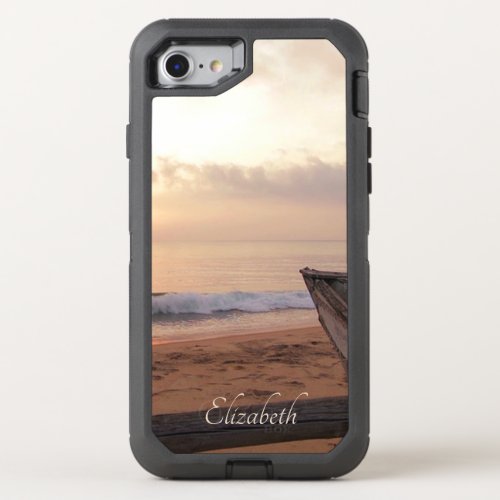 Beach SunsetVintage Ship OtterBox Defender iPhone SE87 Case