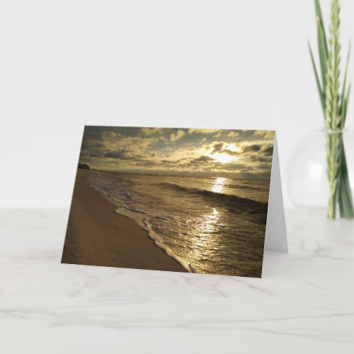 Beach Sunset Waves _ Blank Inside Holiday Card