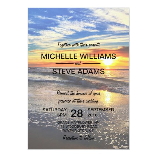 Beach Sunset Wedding Invitation