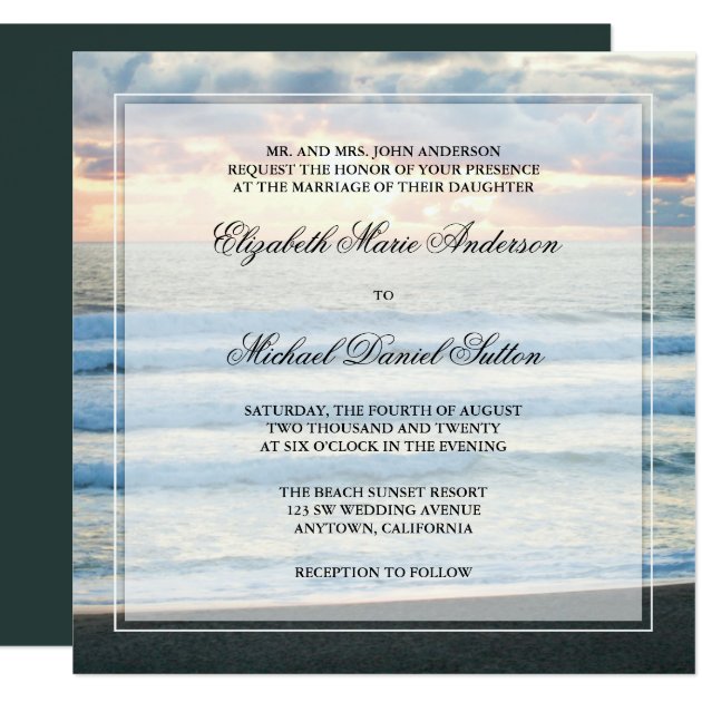 Beach Sunset Wedding Invitations