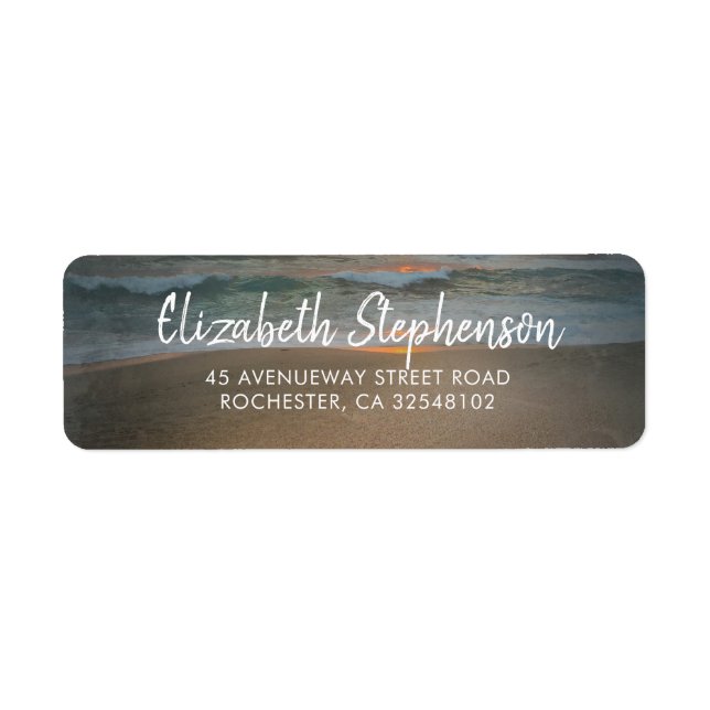 Beach Sunset Wedding Label (Front)