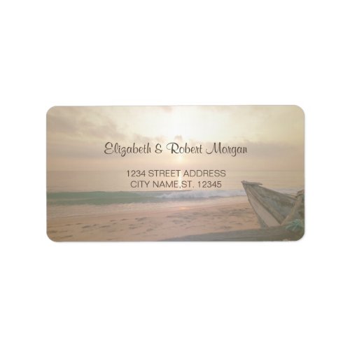 Beach Sunset Wedding Label