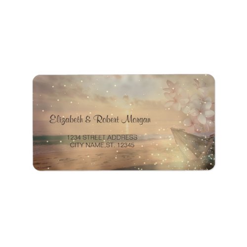 Beach Sunset WeddingPlumeria Label