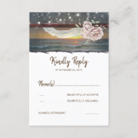 Beach Sunset Wedding RSVP