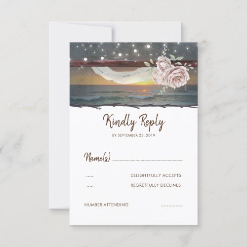 Beach Sunset Wedding RSVP