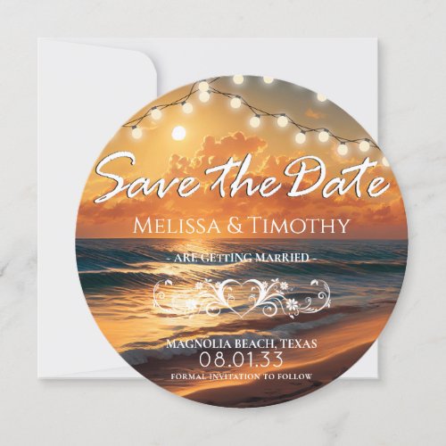 Beach Sunset Wedding Save the Date