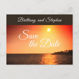 Beach Sunset Wedding Save The Date Announcement Postcard