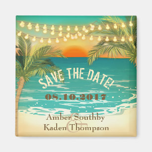 Beach Sunset Wedding Save the Date Magnet