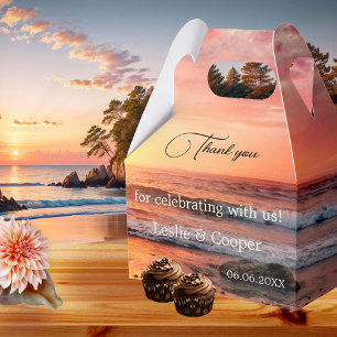 Beach Sunset Wedding Thank You Favor Box