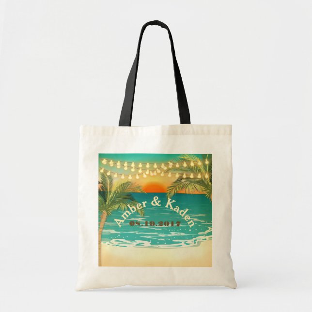 Beach Sunset Wedding Tote Bag (Front)