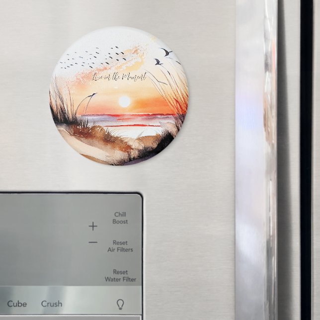 Beach Sunset with Birds Magnet (In Situ (Fridge))
