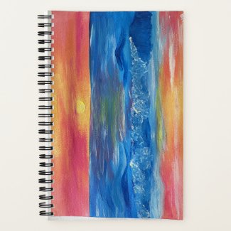 Beach Sunset with Waves Notebook