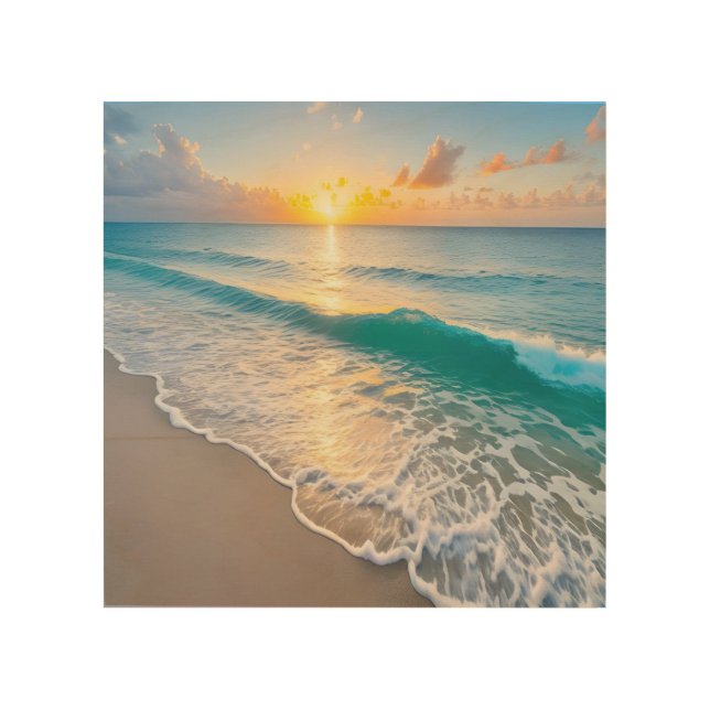 Beach Sunset Wood Wall Art (Front)