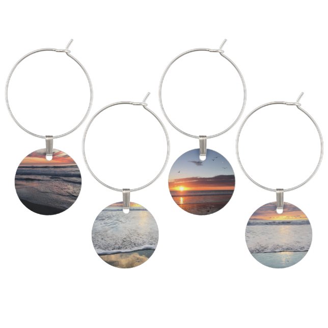 Beach Sunsets Wine Charm (Staggered)