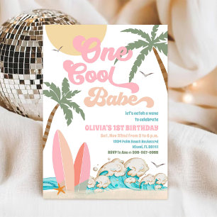Beach Surf 1st Birthday Invitation