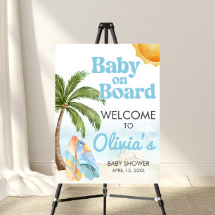 Beach Surf Baby on Board Baby Shower Welcome Sign