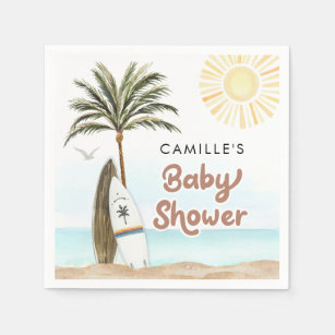 Beach Surf Baby Shower Paper Napkins
