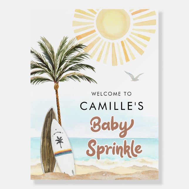 Beach Surf Baby Sprinkle Welcome Sign (Front)