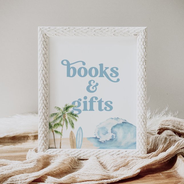 Beach Surf Birthday Books and Gifts Sign (Creator Uploaded)