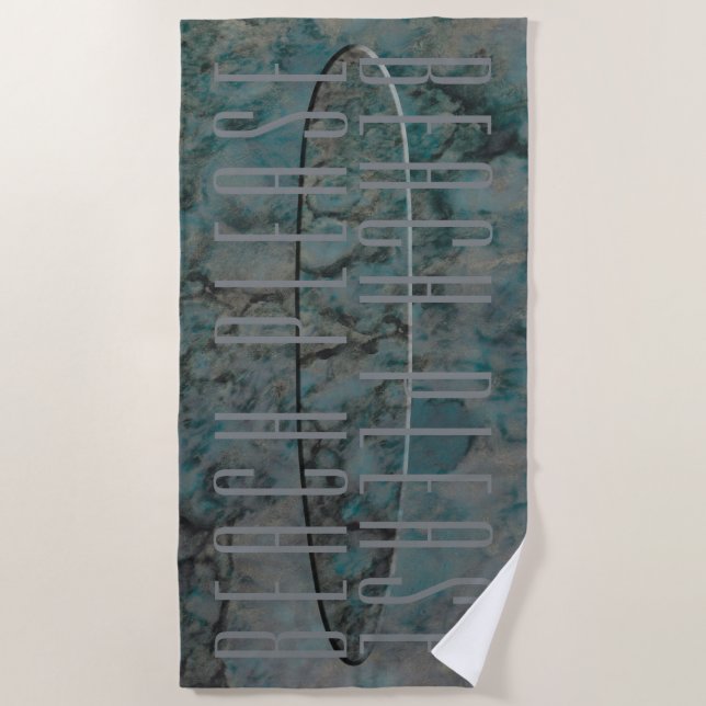 Beach Surf Board Impression Beach Towel (Front)