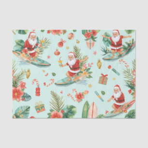 Beach Surf Christmas Party with Santa Claus Tissue Paper