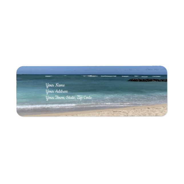 Beach Surf Coastal Ocean Label (Front)