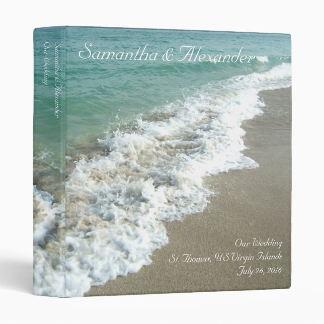 Beach Surf Destination /Cruise Wedding 1" Binder (Front/Spine)
