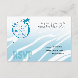 Beach Surf Palm Logo RSVP   blue Card