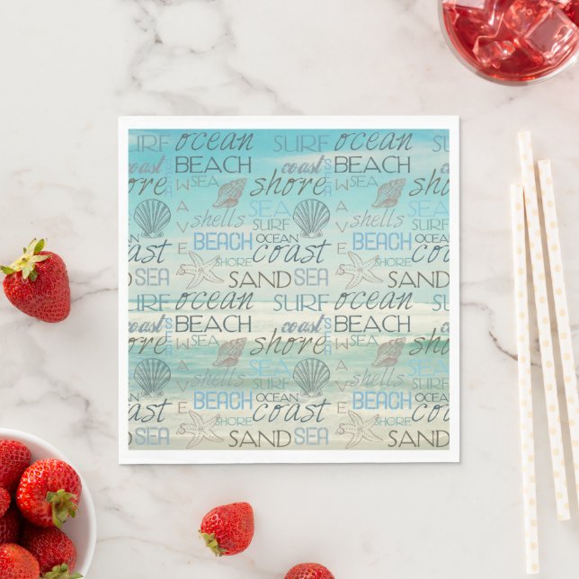 Beach Surf Sand Sea Napkins (Insitu)