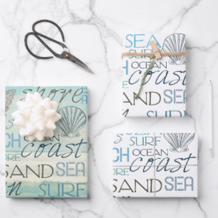 Beach Surf Sand Sea Wrapping Paper Sheets