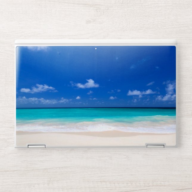 Beach Surf Sand Waves Blue HP Laptop Skin (Front)