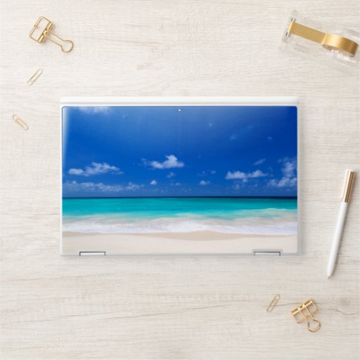 Beach Surf Sand Waves Blue HP Laptop Skin | Zazzle