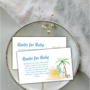 Beach Surf Sun Palm Tree Books For Baby Shower  Enclosure Card