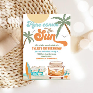 Beach Surf Van Birthday Invitation