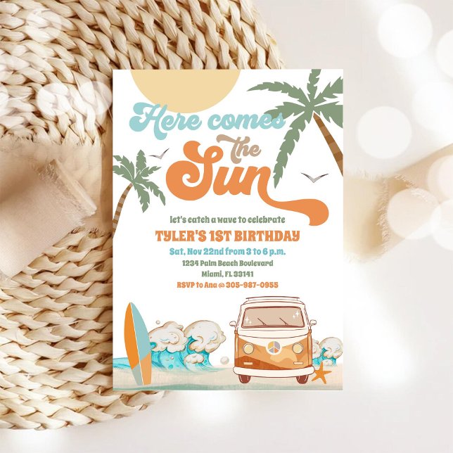Beach Surf Van Birthday Invitation (Creator Uploaded)