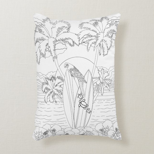 Beach Surfboards Adult Coloring Pillow (Front(Vertical))