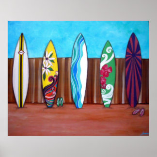 BEACH SURFBOARDS POSTERS