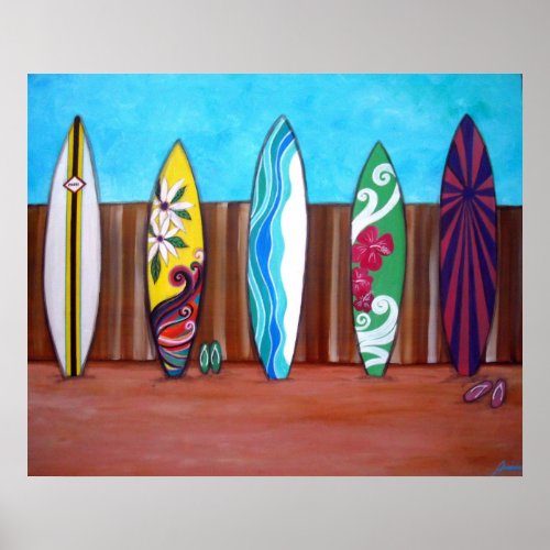 BEACH SURFBOARDS POSTERS
