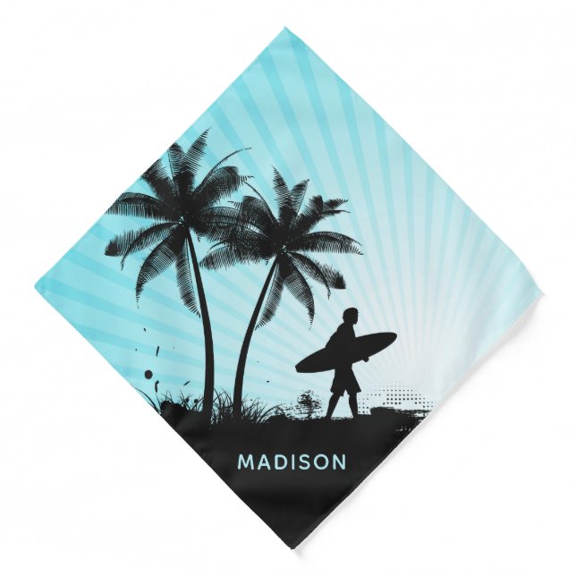 Beach Surfer custom name Bandana (Front)